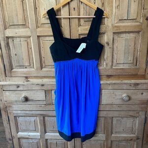 NWT Single Dress Small Dress Blue Black Tank Babydoll‎ Pockets Neiman Marcus